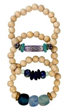 NEW TWINE & TWIG women's trio bracelet set in maldives